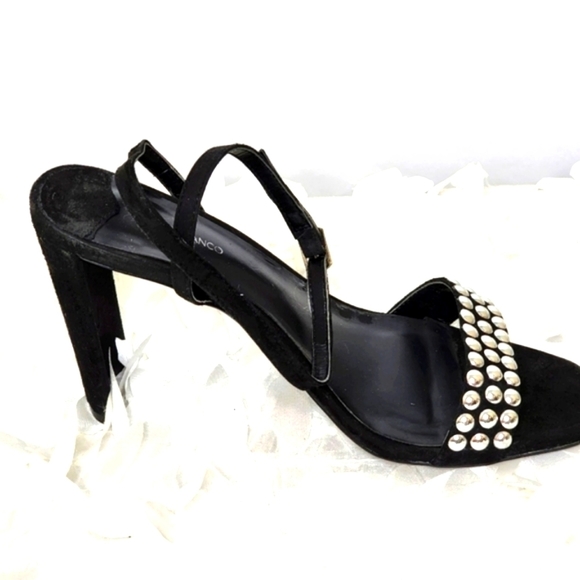 Tony Bianco shoes Sebastion black suede heels silver embellishment size 10 - Picture 11 of 17